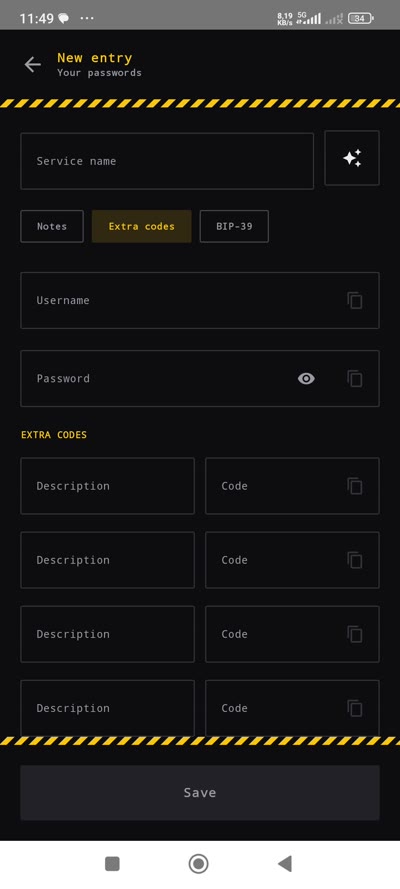 Extra codes